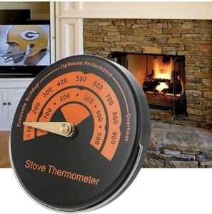 Stove Thermometer with Orange and Black Design